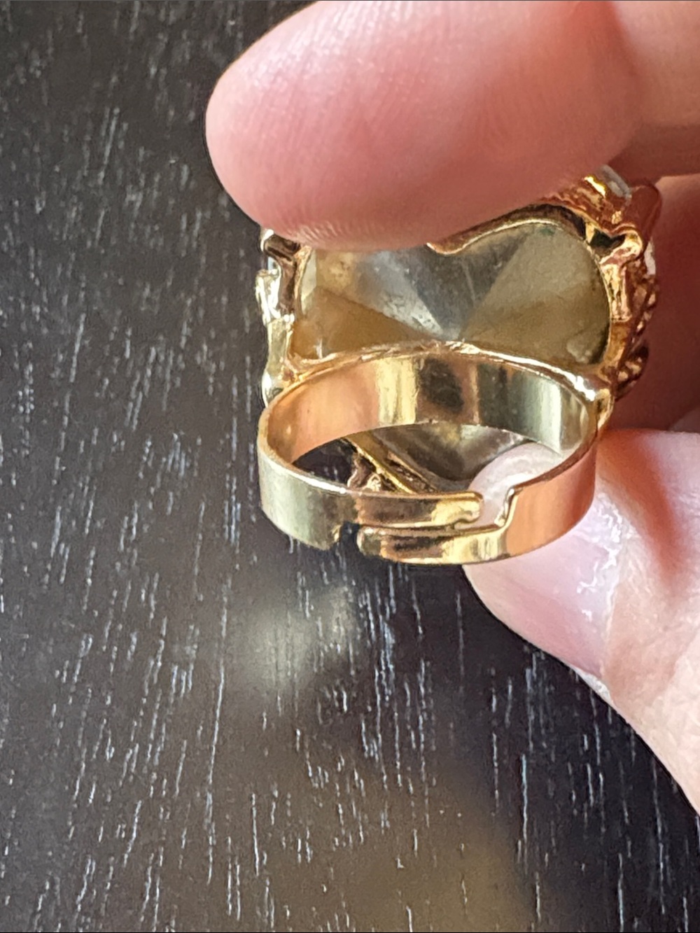 Iridescent Heart Prism Ring - Multicolor Crystal View 5